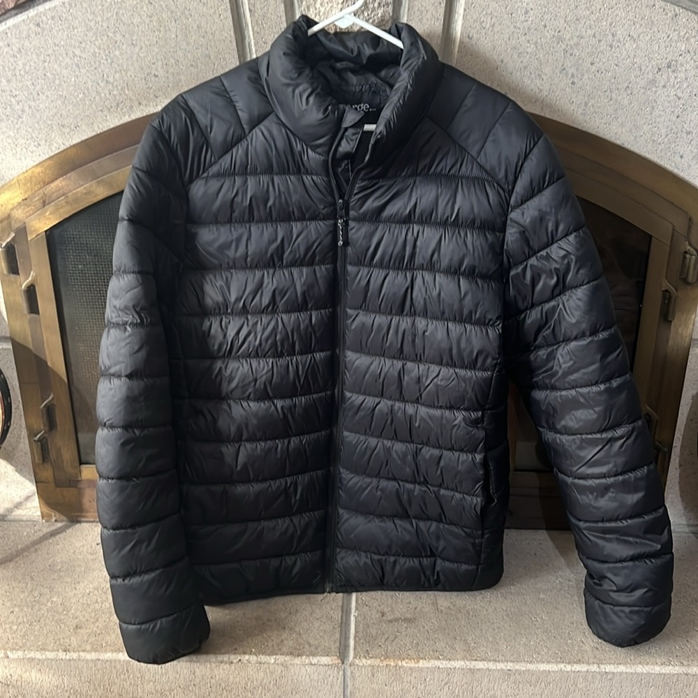Black Lightweight Puffer Coat